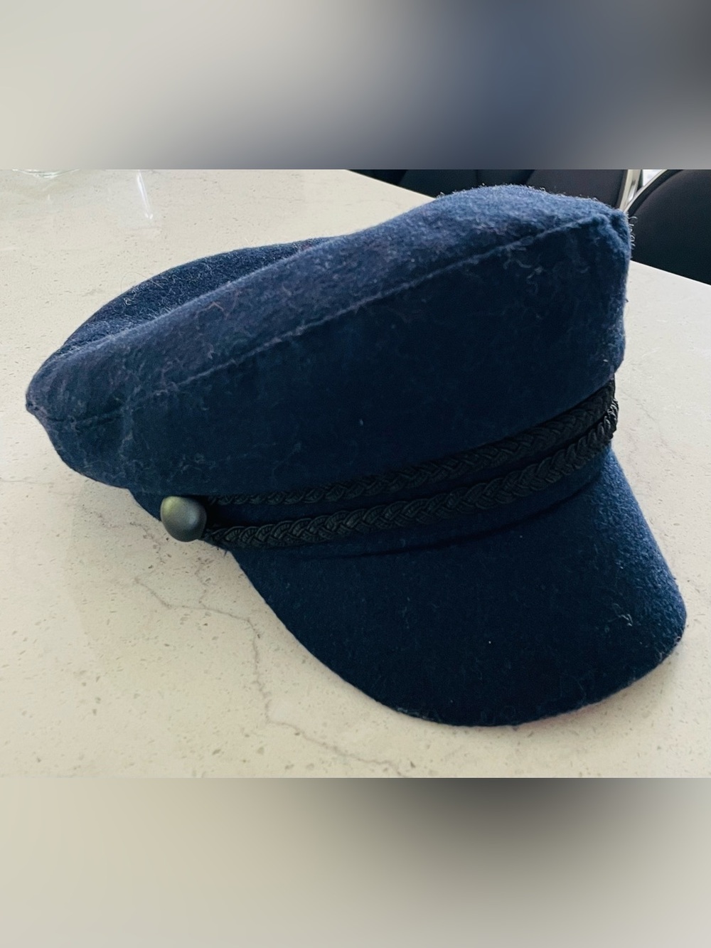 Zara Navy Blue Fisherman Cap with Braided Trim